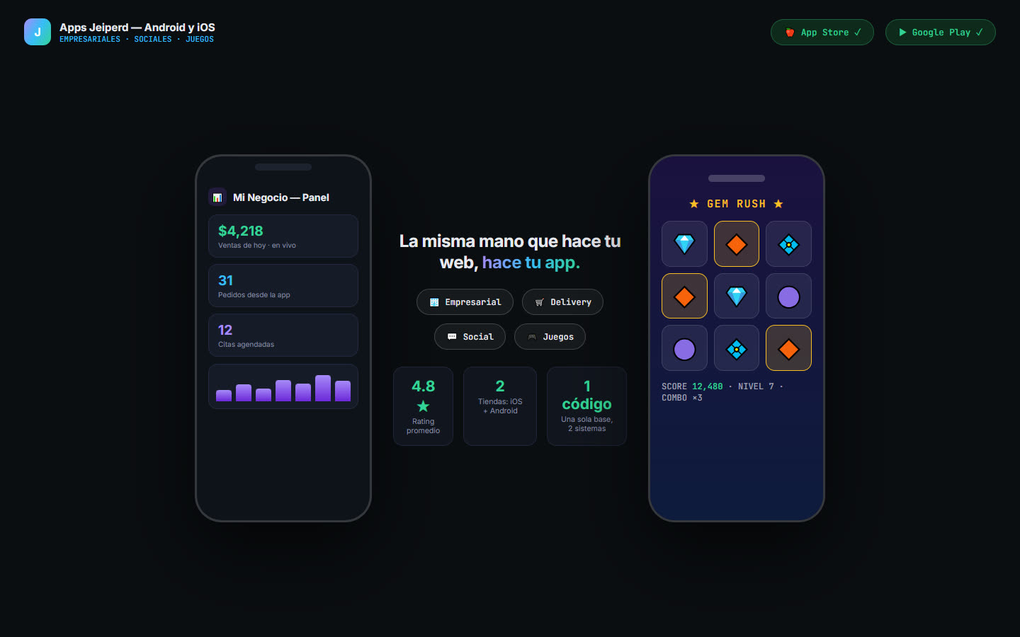 Demo real de apps móviles Android y iOS