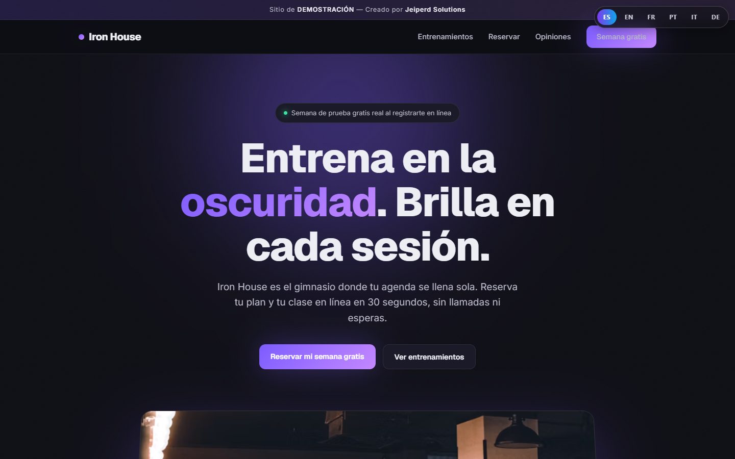 Demo real de gimnasio