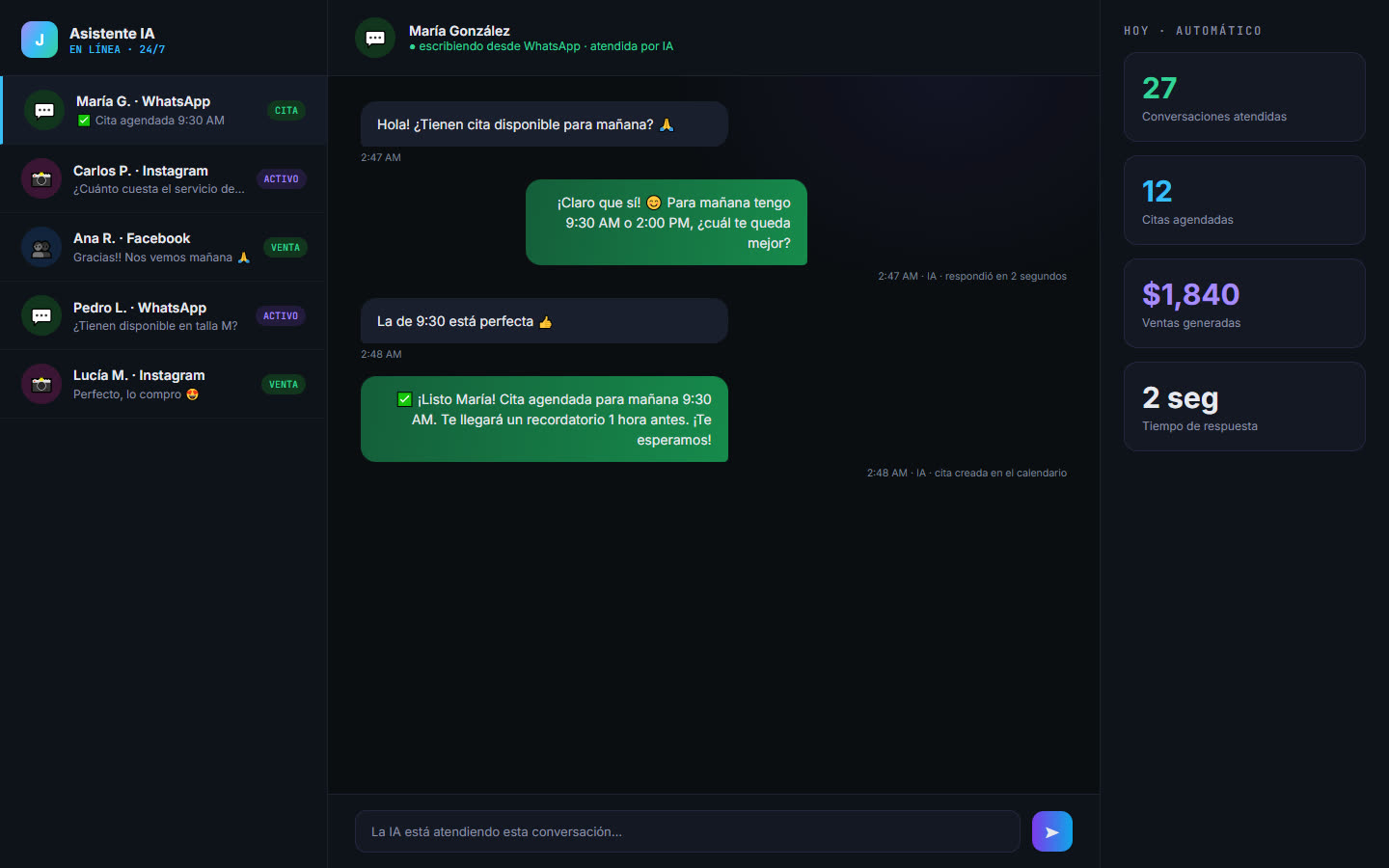 Demo real de asistente con IA