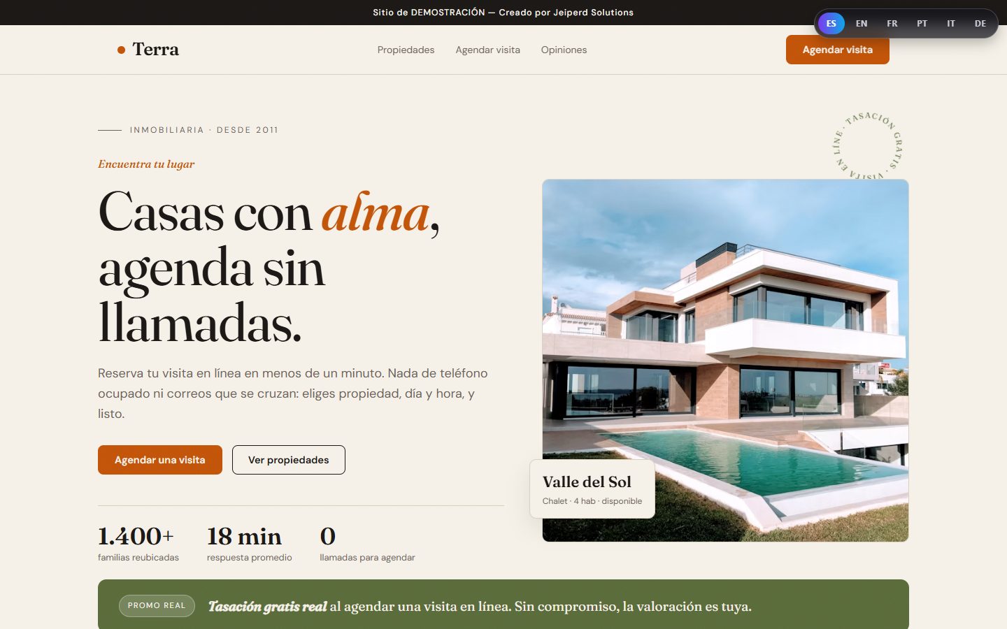 Demo real de inmobiliaria
